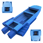 Modular Folding Boat, W1 Pontoon Boat - Multi-Functional Portable Kayak for 2-4 People, Sturdy Dinghy Boat -Ideal for Lure Fishing, Adventure, Travel, Working, Sightseeing