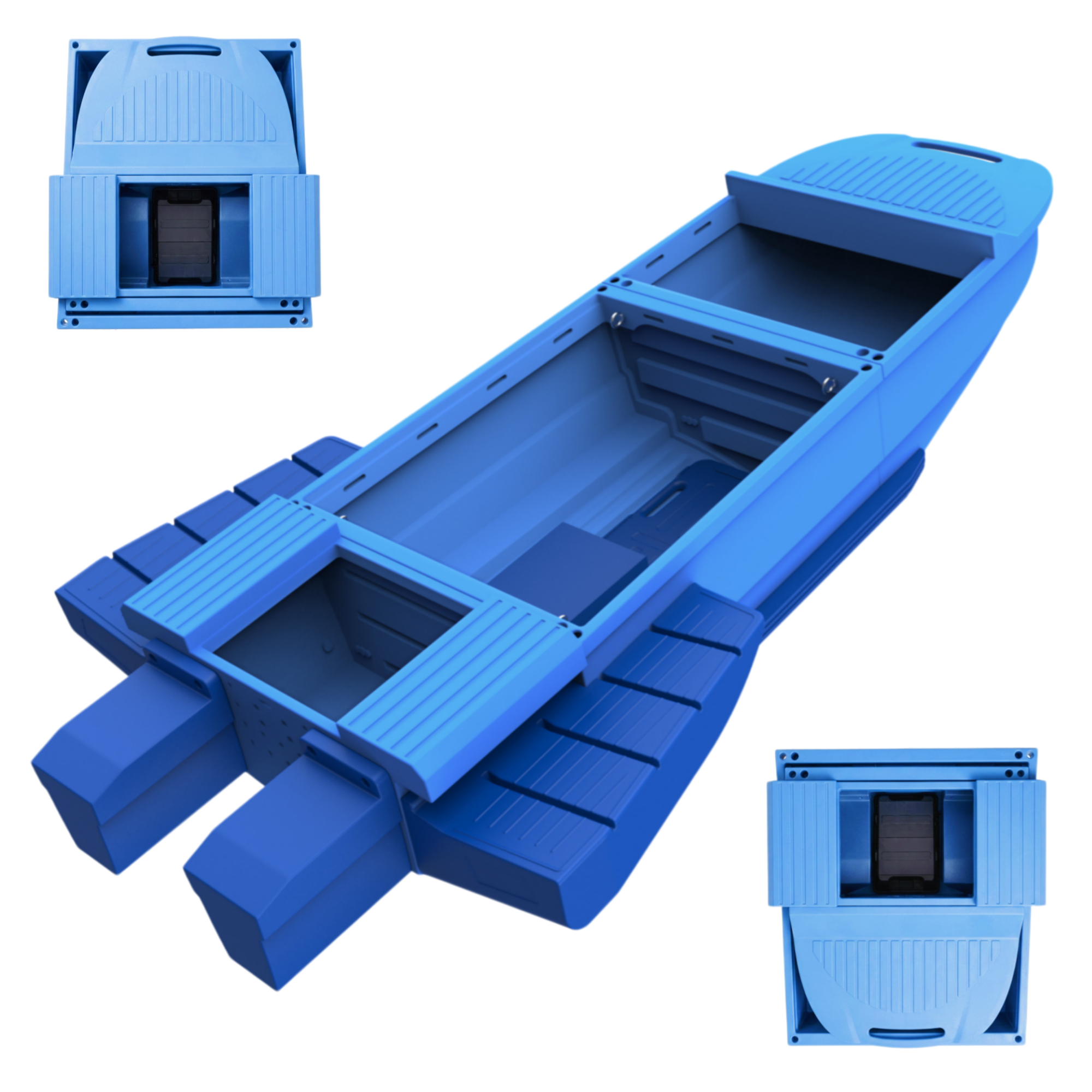 Modular Folding Boat, W1 Pontoon Boat - Multi-Functional Portable Kayak for 2-4 People, Sturdy Dinghy Boat -Ideal for Lure Fishing, Adventure, Travel, Working, Sightseeing