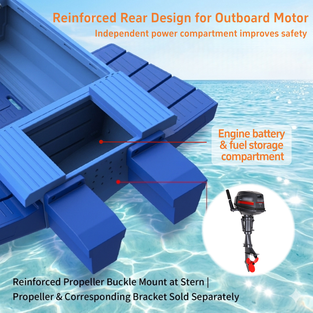 Modular Folding Boat, W1 Pontoon Boat - Multi-Functional Portable Kayak for 2-4 People, Sturdy Dinghy Boat -Ideal for Lure Fishing, Adventure, Travel, Working, Sightseeing