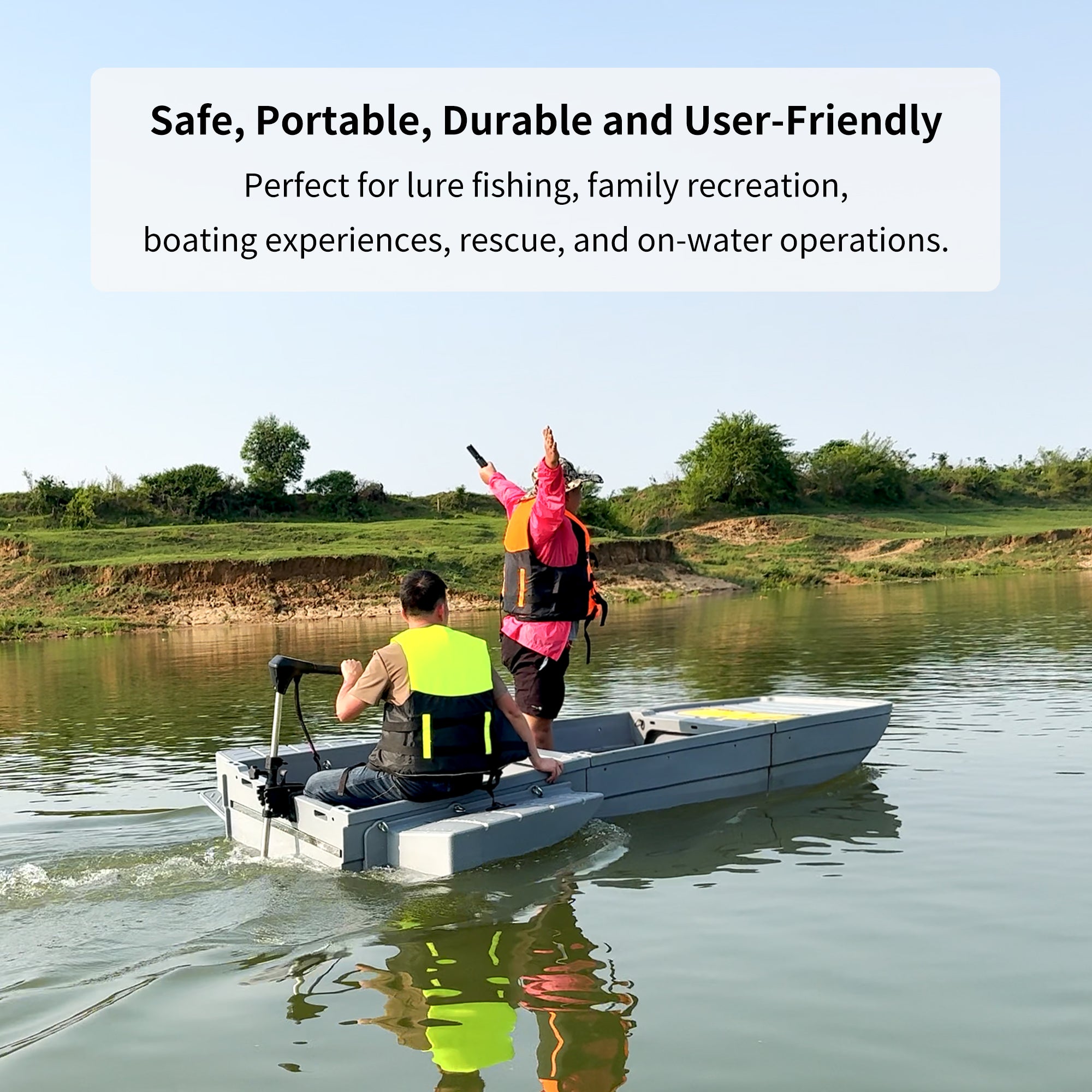 Three-sided sunshade canopy for the Artigree P1 folding boat（Beige）