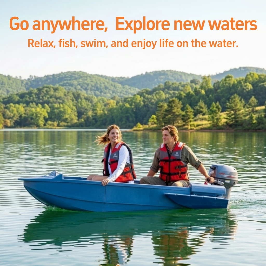 Modular Folding Boat, W1 Pontoon Boat - Multi-Functional Portable Kayak for 2-4 People, Sturdy Dinghy Boat -Ideal for Lure Fishing, Adventure, Travel, Working, Sightseeing