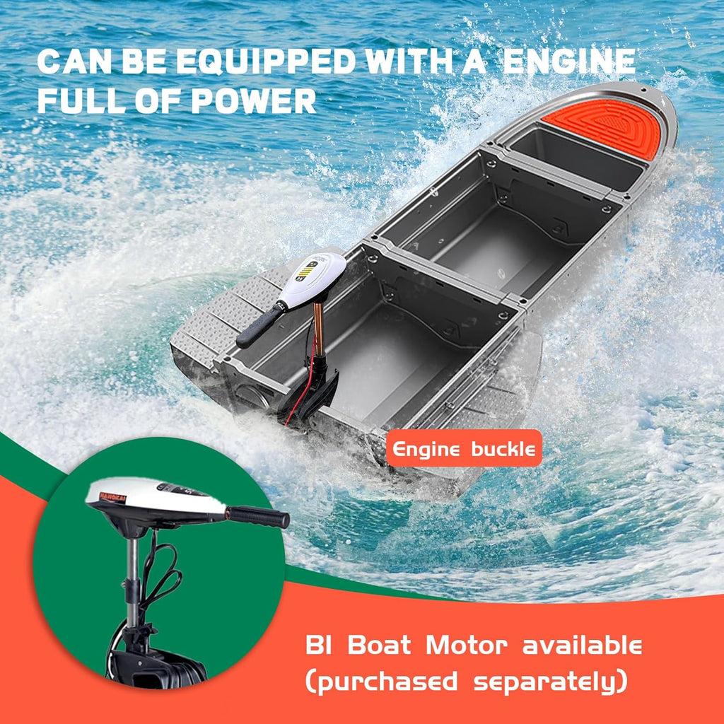 B1 Pontoon Boat ,  with Fish Tank for Hunting, Fishing, Rescuing and Touring (Grey)