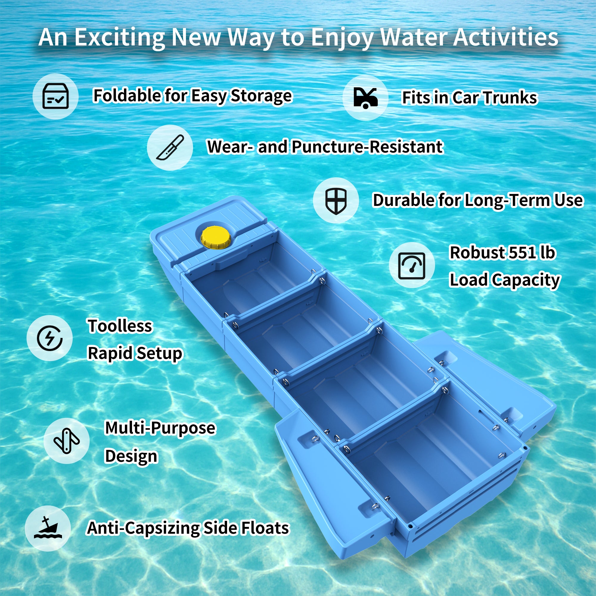 Artigree Fishing Boat, P1 Boat Fits in Sedan  (Air Blue)