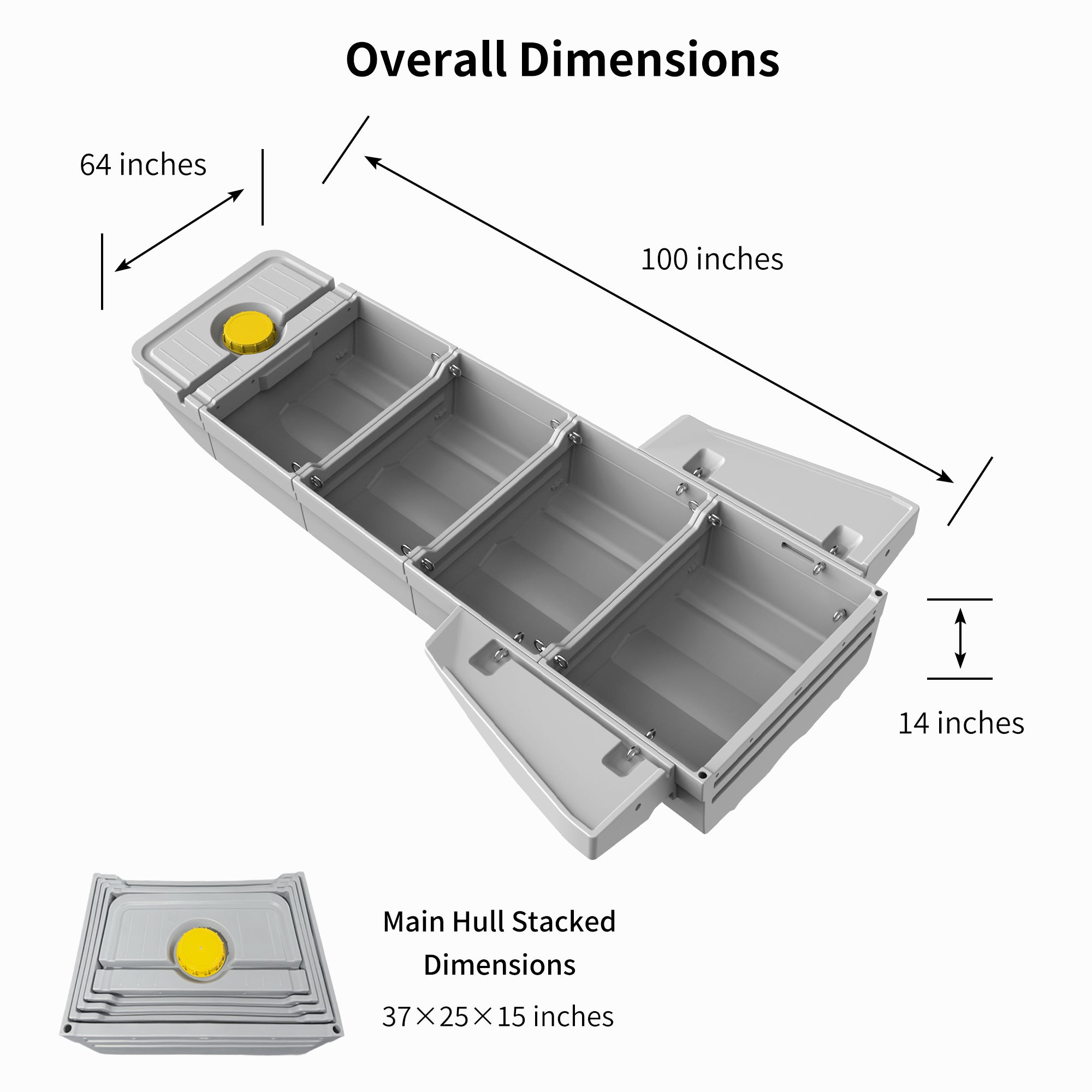 Artigree Fishing Boat, P1 Boat Fits in Sedan  (Air Grey)