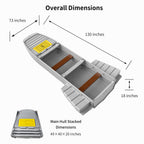 Artigree Fishing Boat, P1 Boat Fits in SUV Trunk  (Pro Grey)
