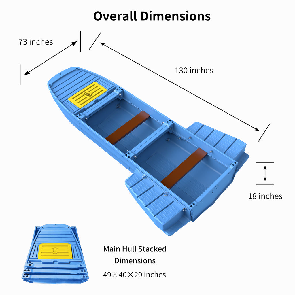 Artigree Fishing Boat, P1 Boat Fits in SUV Trunk  (Blue Grey)