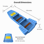 Artigree Fishing Boat, P1 Boat Fits in SUV Trunk  (Blue Grey)