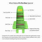 Artigree Fishing Boat, P1 Boat Fits in Suv (Pro Max Green)