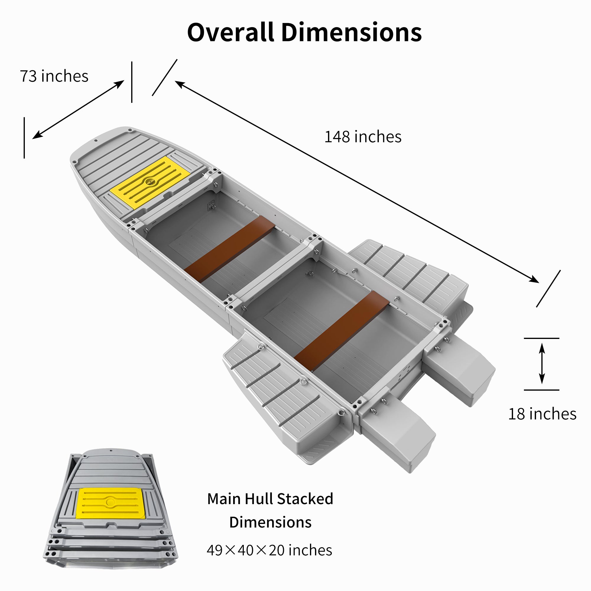 Artigree Fishing Boat, P1 Boat Fits in Suv (Pro Max Grey)