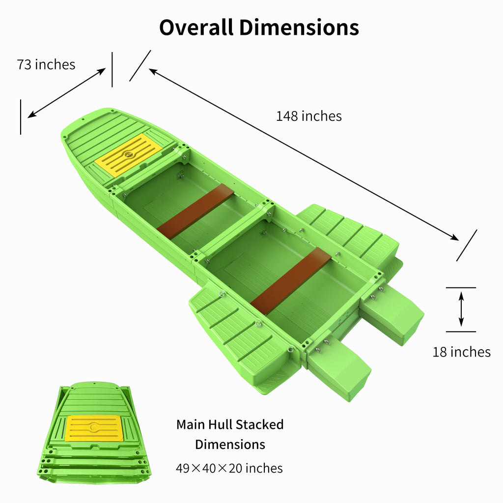 Artigree Fishing Boat, P1 Boat Fits in Suv (Pro Max Green)