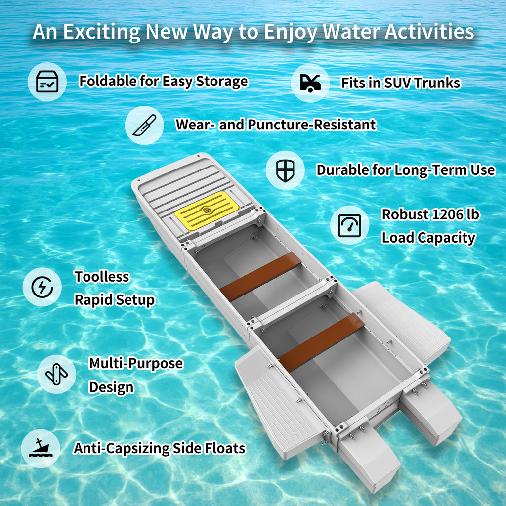 Artigree Fishing Boat, High-speed folding boat, Fits in Suv (Ultra Grey)