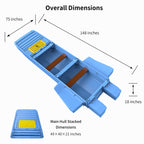 Artigree Fishing Boat, High-speed folding boat, Fits in Suv (Ultra Blue)