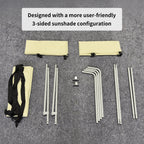 Three-sided sunshade canopy for the Artigree P1 folding boat（Beige）